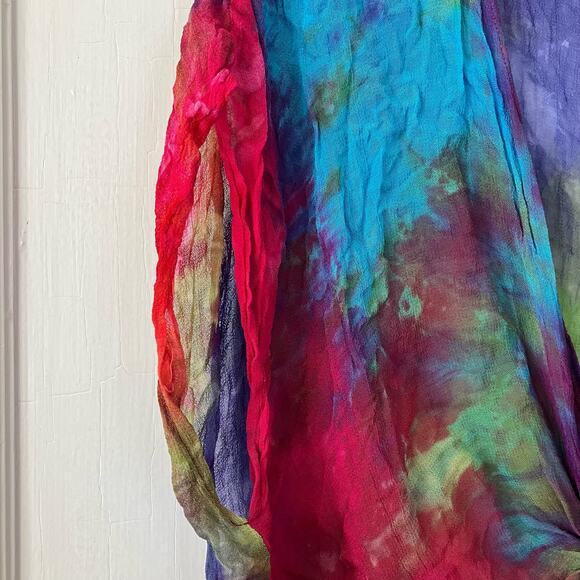 Tie dye gauzy coverup boho fairycore hippie - Picture 8 of 9